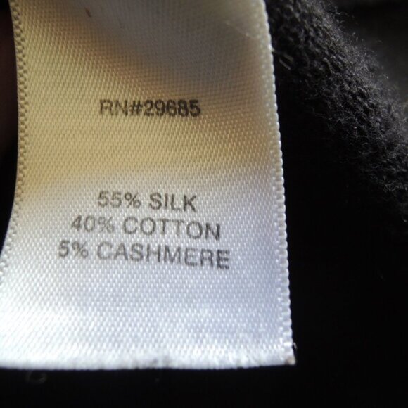 Pendleton Black Silk Cotton Cashmere Long Cardigan L - Picture 9 of 9